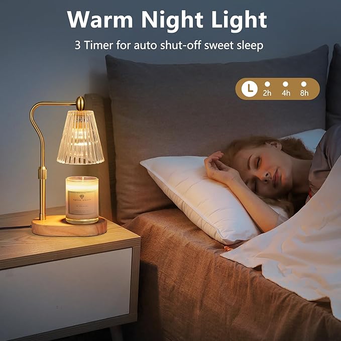 Candle Warmer Lamp with Timer and Dimmer Adjustable Height for Home Room Decor