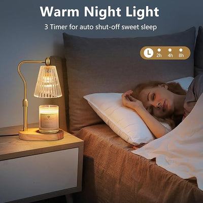 Candle Warmer Lamp with Timer and Dimmer Adjustable Height for Home Room Decor