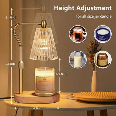 Candle Warmer Lamp with Timer and Dimmer Adjustable Height for Home Room Decor